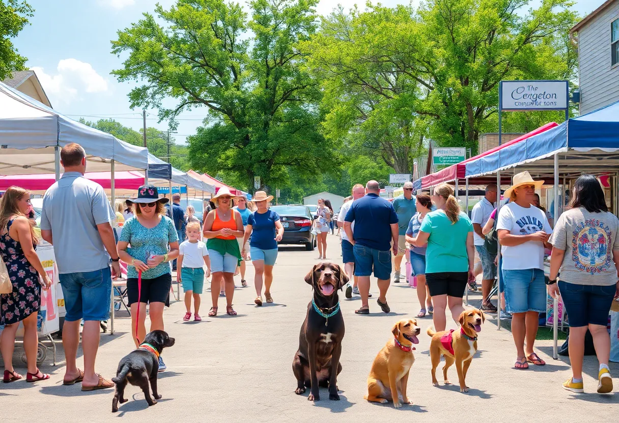 Families and pets enjoying community events in Georgetown TX