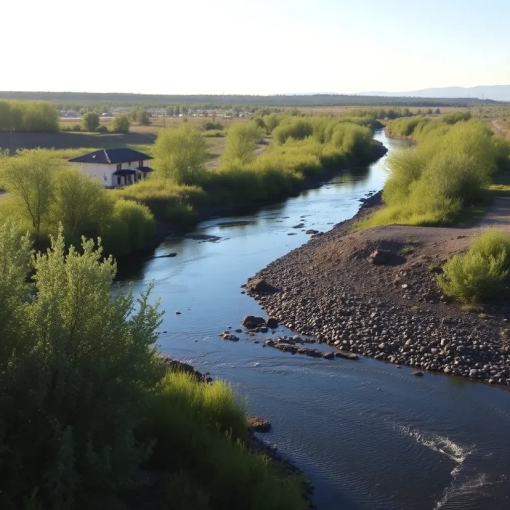 Berry Creek near Georgetown Texas showing a clean environment with construction equipment