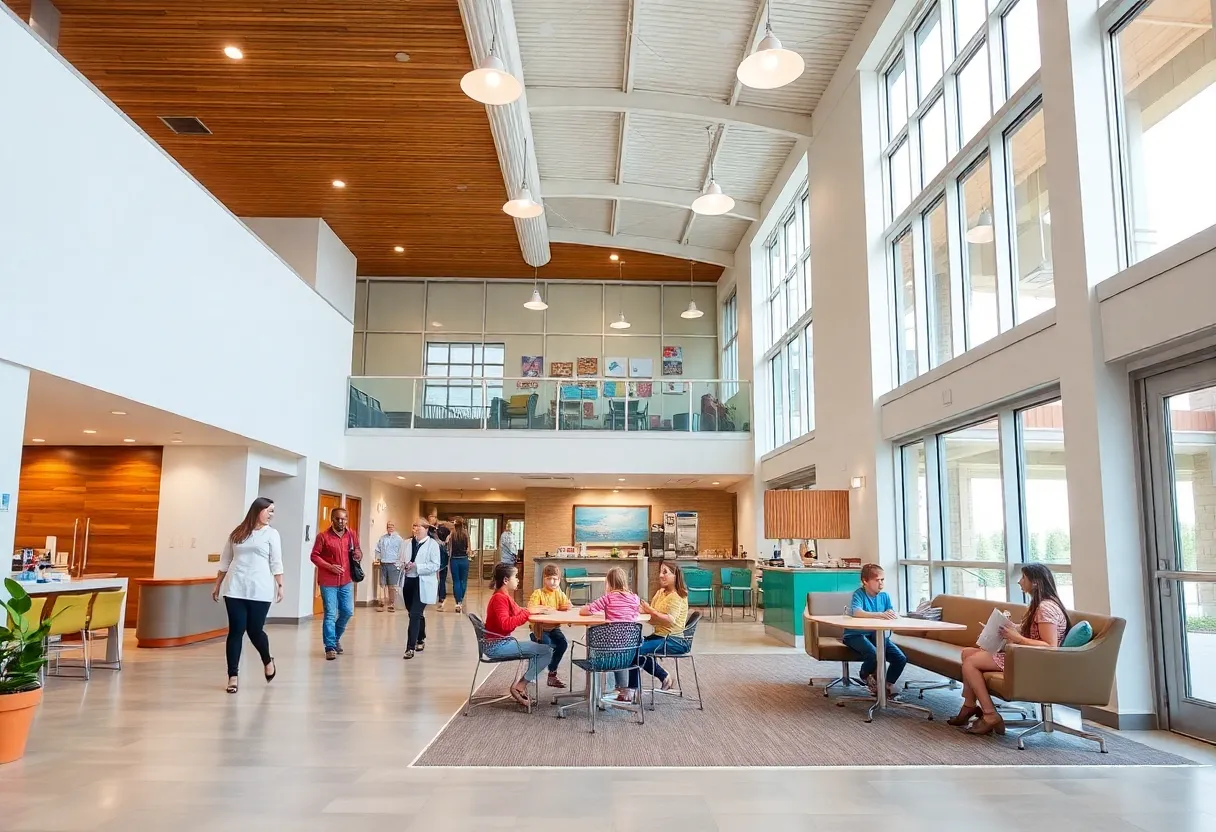 Modern healthcare facility in Georgetown accommodating young families.