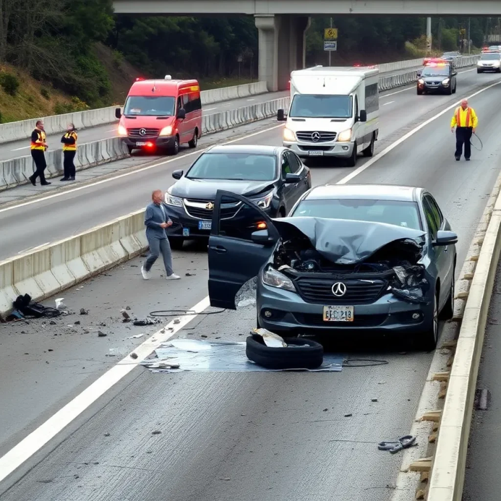 Damage caused by septic truck malfunction on highway