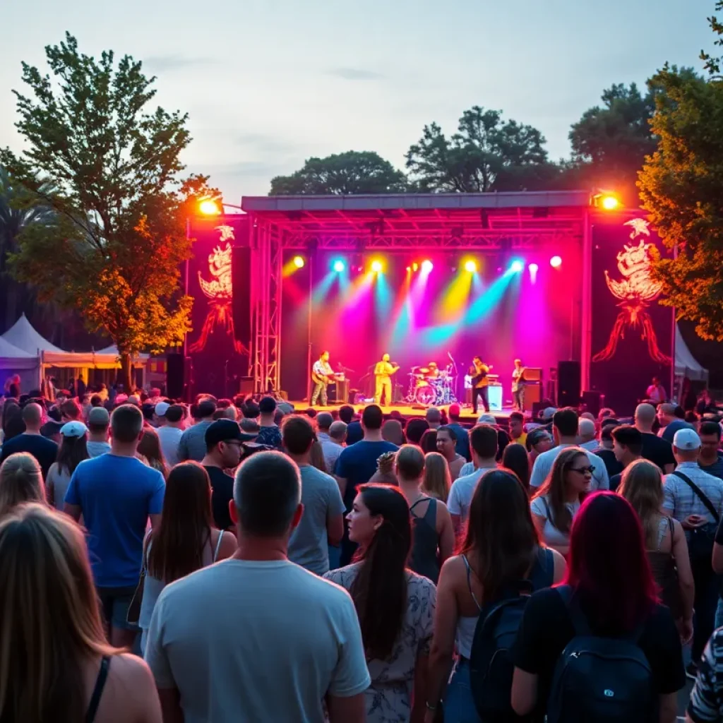 Crowd enjoying live music at Rivery Park in Georgetown