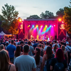 Crowd enjoying live music at Rivery Park in Georgetown