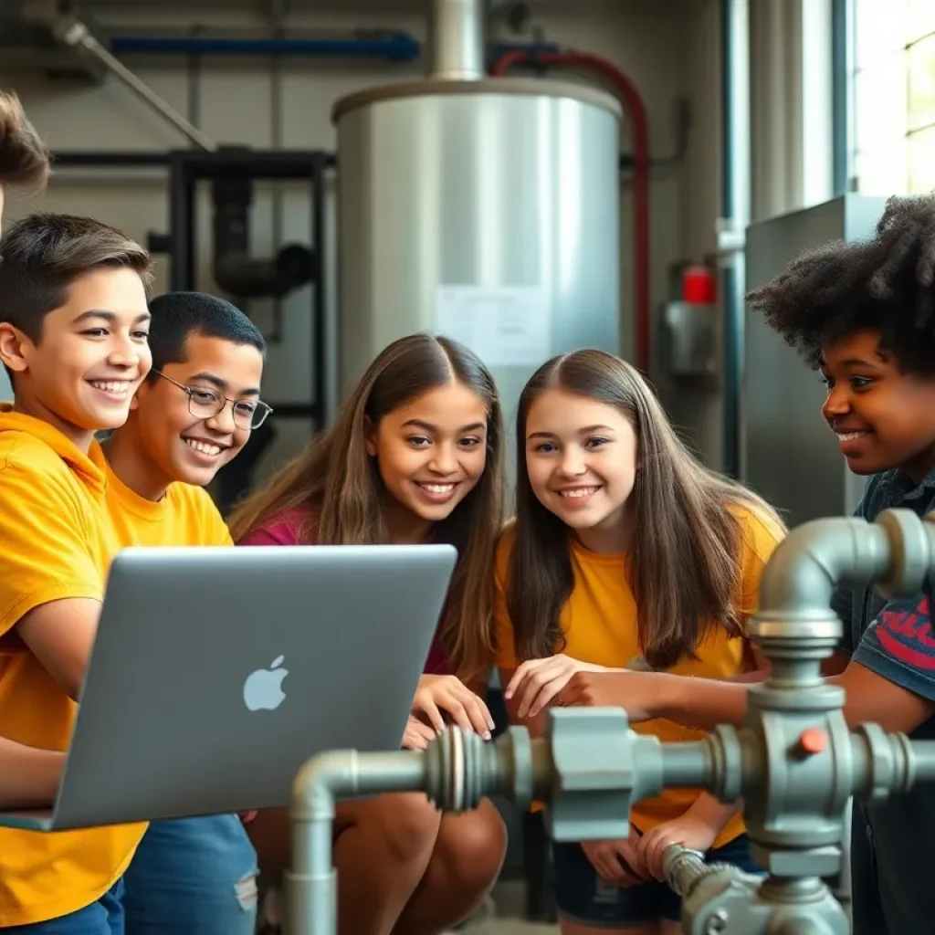 Students participating in online training for water and wastewater operator licenses