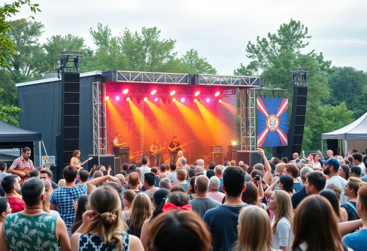 Crowd enjoying live music at Renegade Revival Music Fest in Georgetown