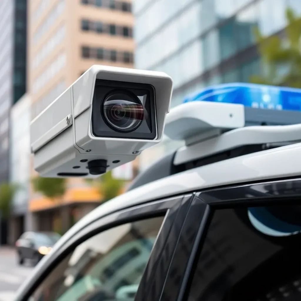 Automatic License Plate Reader camera installed on police vehicle