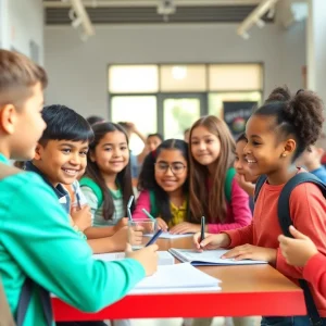 Students at Round Rock ISD participating in a classroom activity