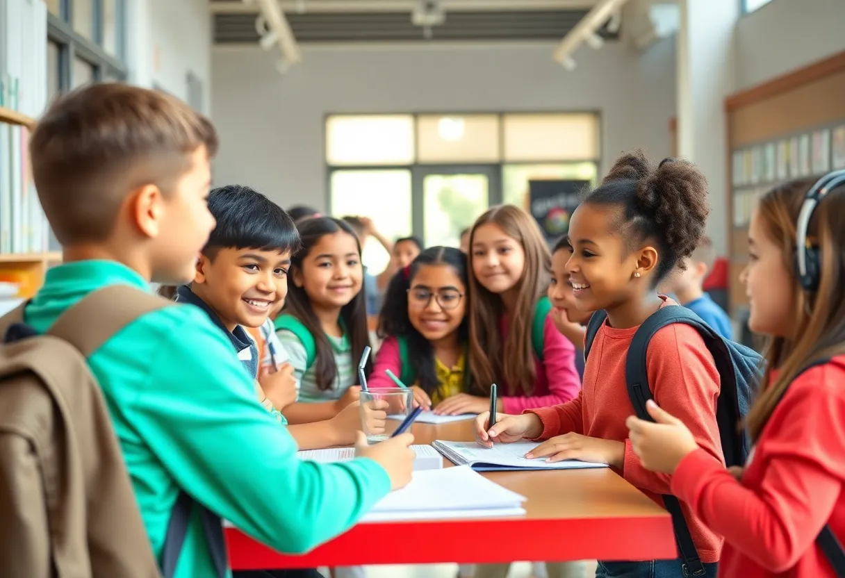 Students at Round Rock ISD participating in a classroom activity