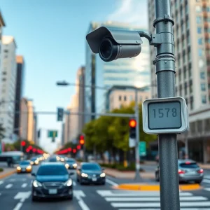 License Plate Reader cameras at a city intersection in Round Rock