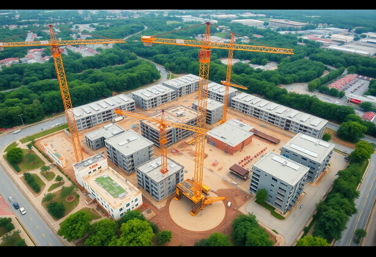 Construction site for The District in Round Rock