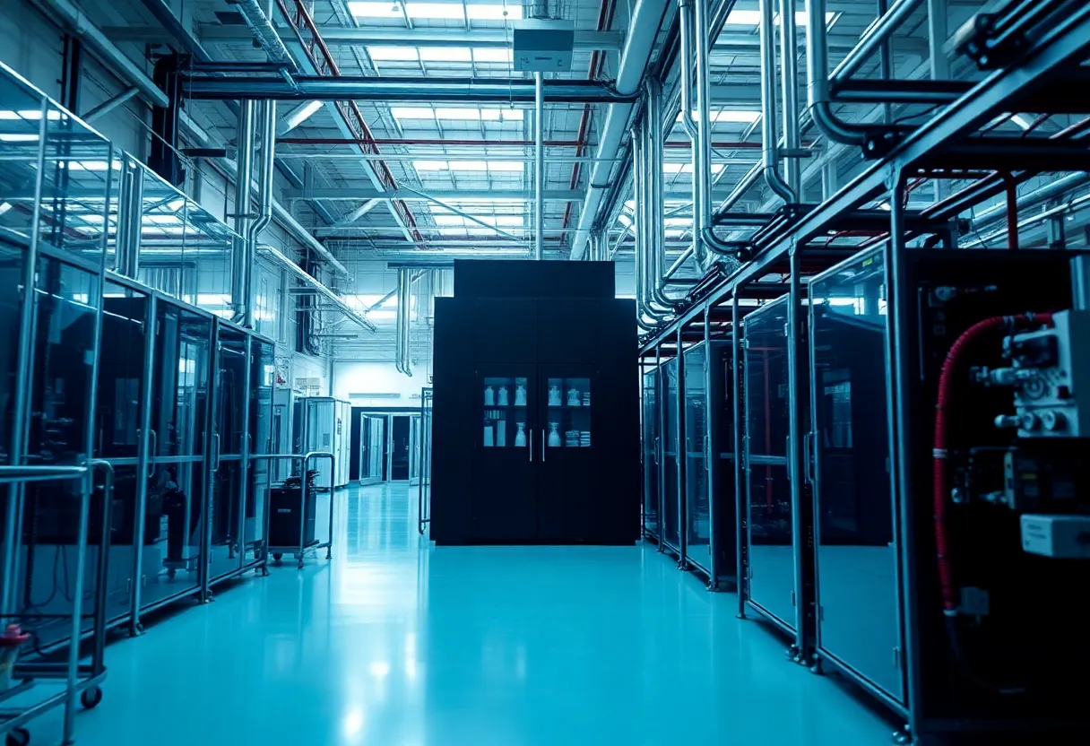 A high-tech semiconductor manufacturing environment