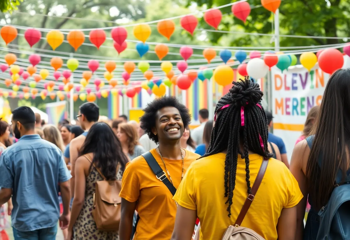Community members celebrating inclusivity and diversity at Taylor Pride festival