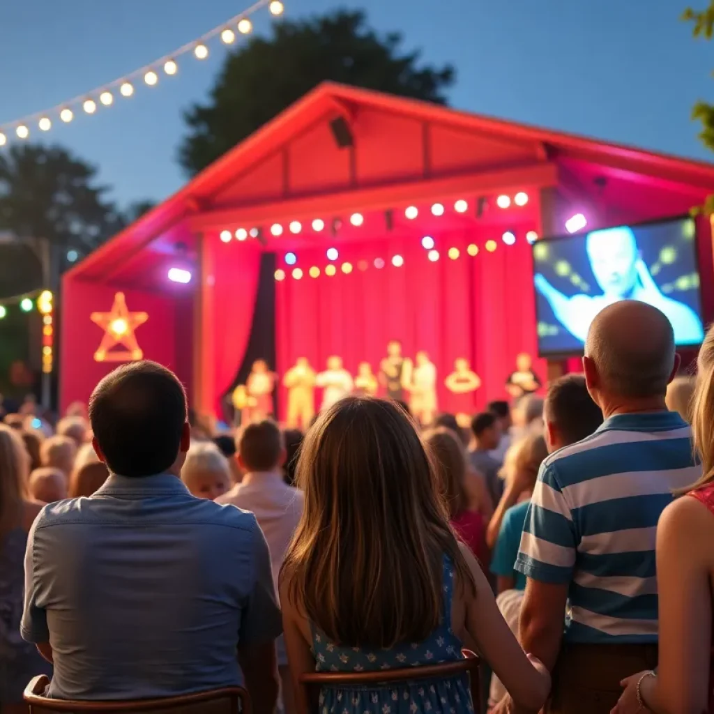 Families enjoying an outdoor summer musical performance in Austin
