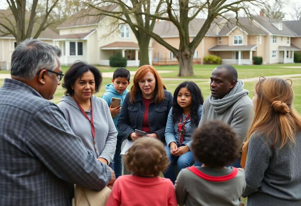 Community meeting addressing child welfare and safety concerns.