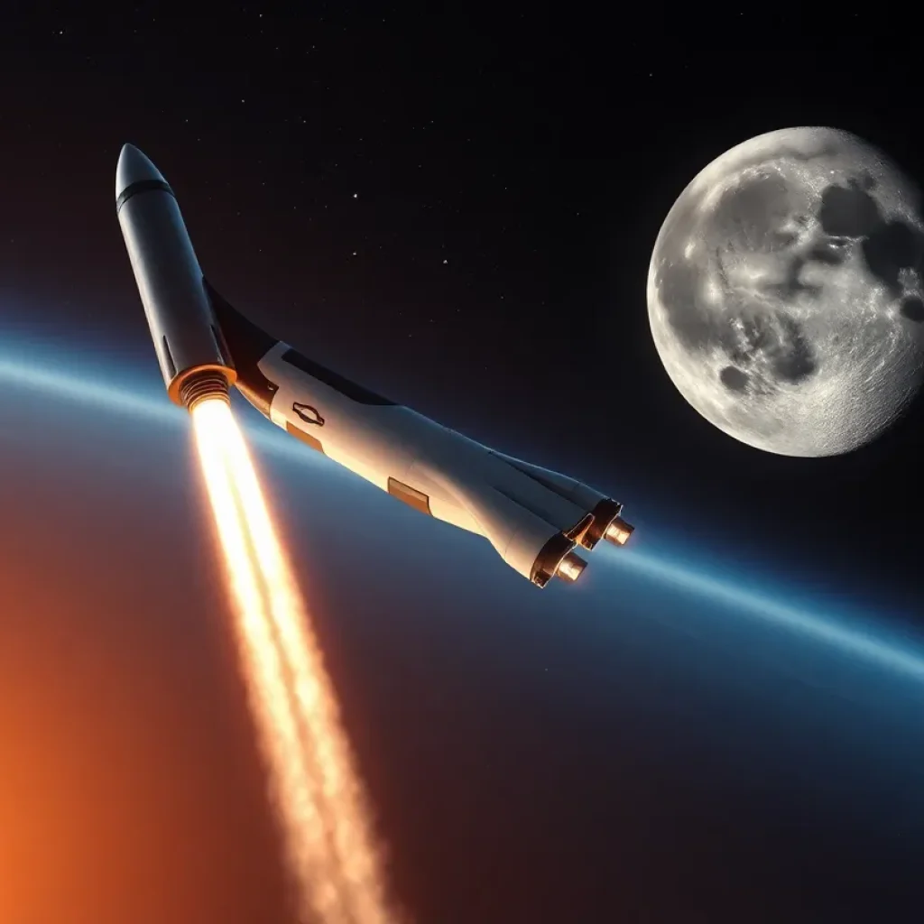 Firefly Aerospace spacecraft launching into space