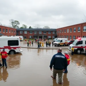 Community members seek shelter during Georgetown flooding