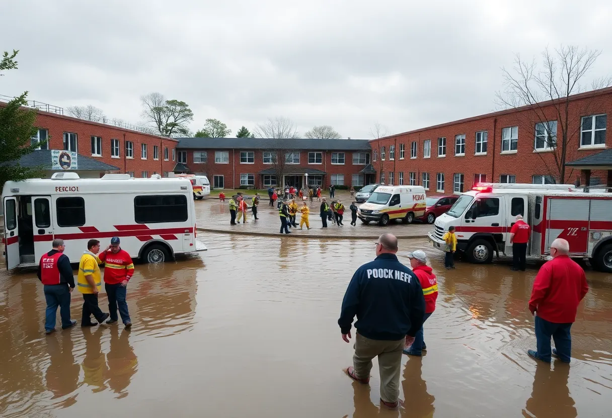 Community members seek shelter during Georgetown flooding