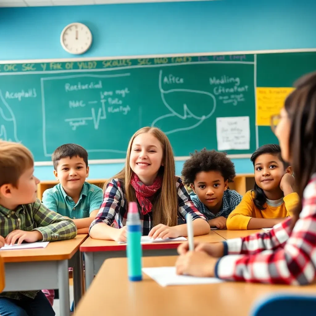 Students and teachers collaborating in a Georgetown ISD classroom