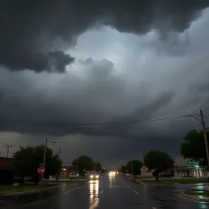 Stormy weather causing floods in Georgetown, Texas