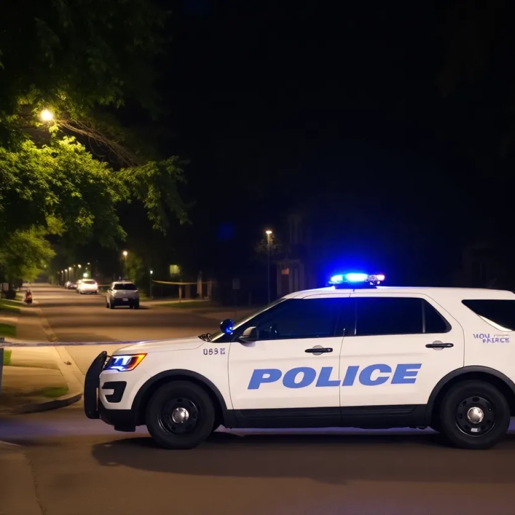 Police car in suburban area amid investigation