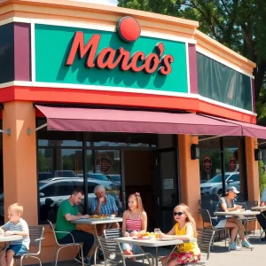 Exterior view of Marco's Pizza in Leander, Texas