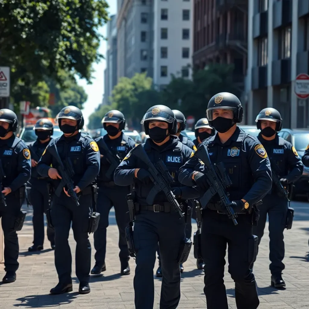 Law enforcement officers conducting an immigration operation in Texas