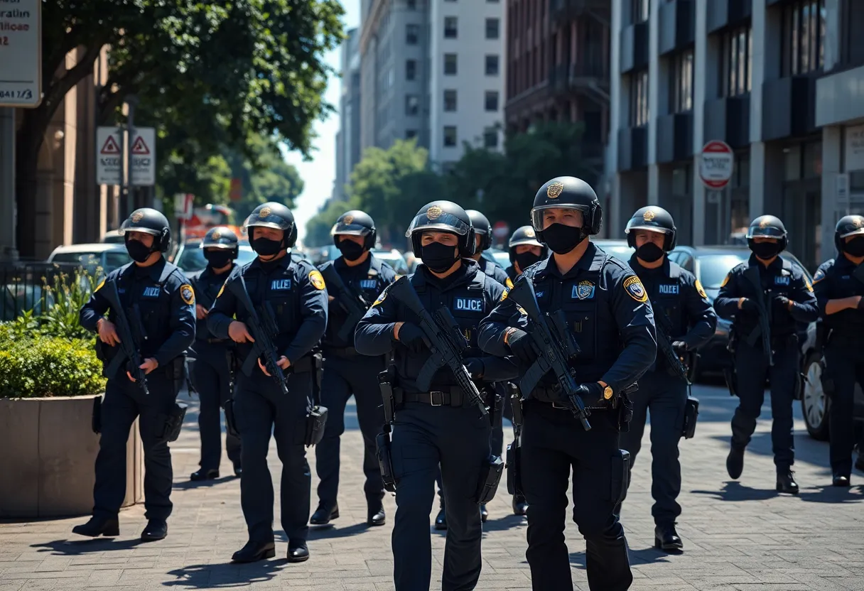 Law enforcement officers conducting an immigration operation in Texas