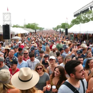 Crowd celebrating at the Willie Nelson Fourth of July Picnic in Texas