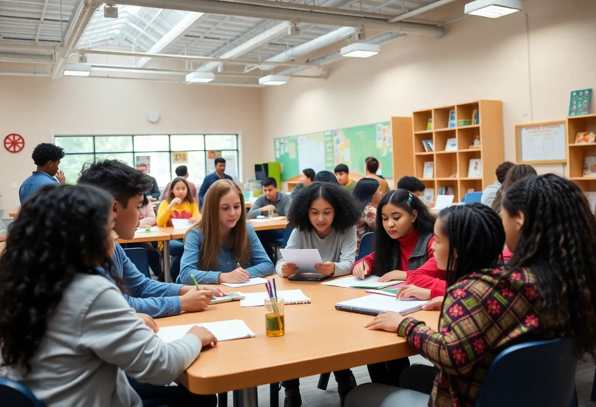 Community center supporting high school students with learning resources