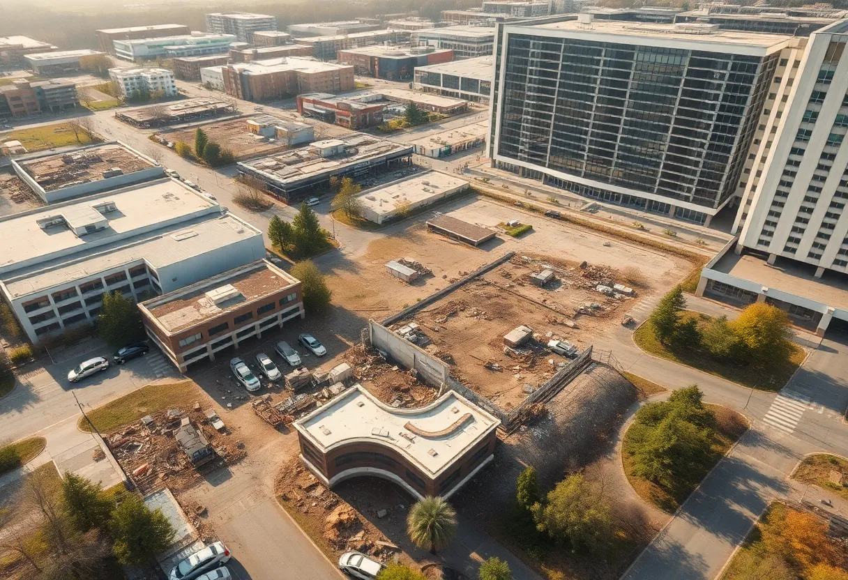 Aerial view of the former Northcross Mall site in Austin