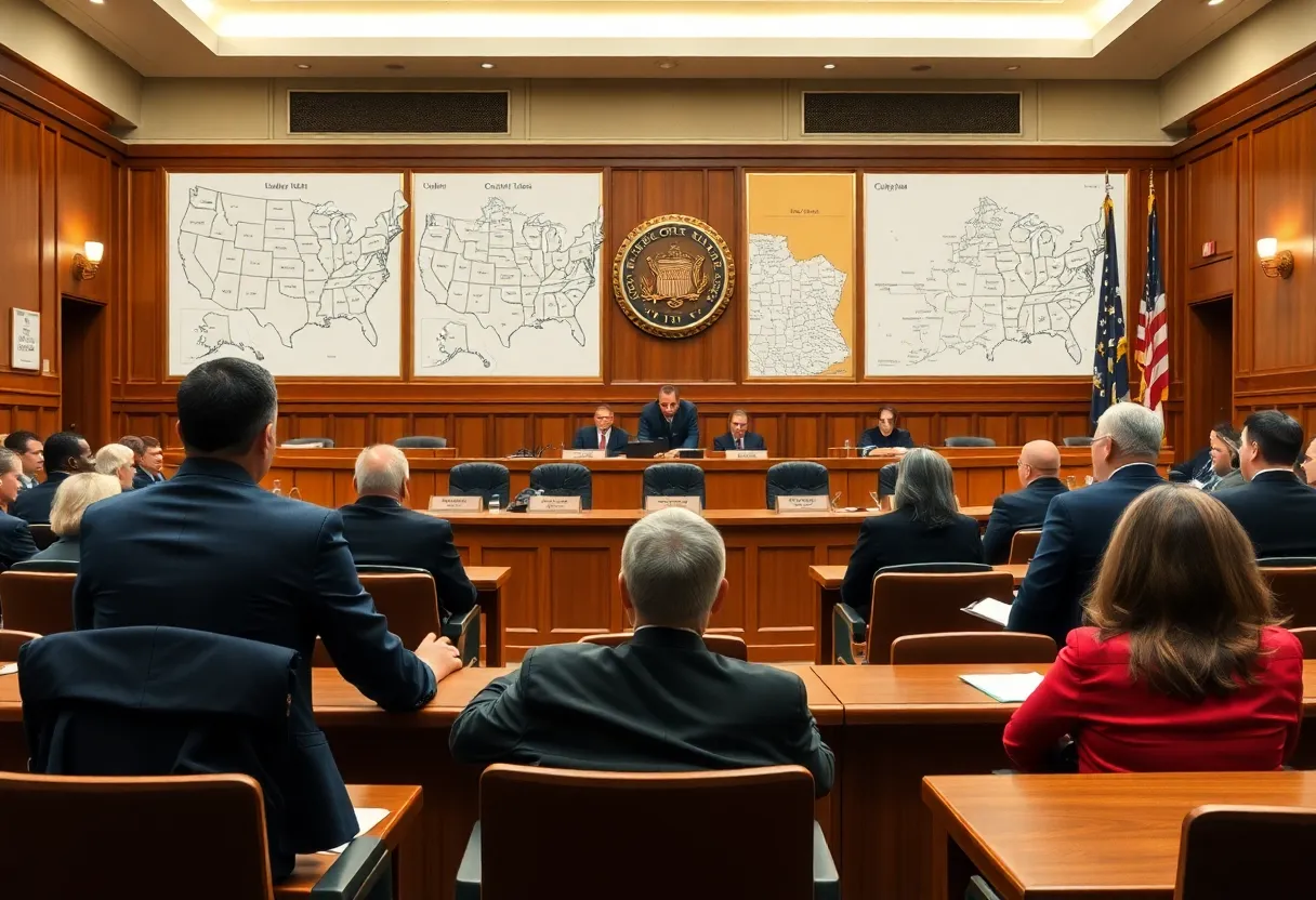 Supreme Court justices discussing Louisiana congressional districts.