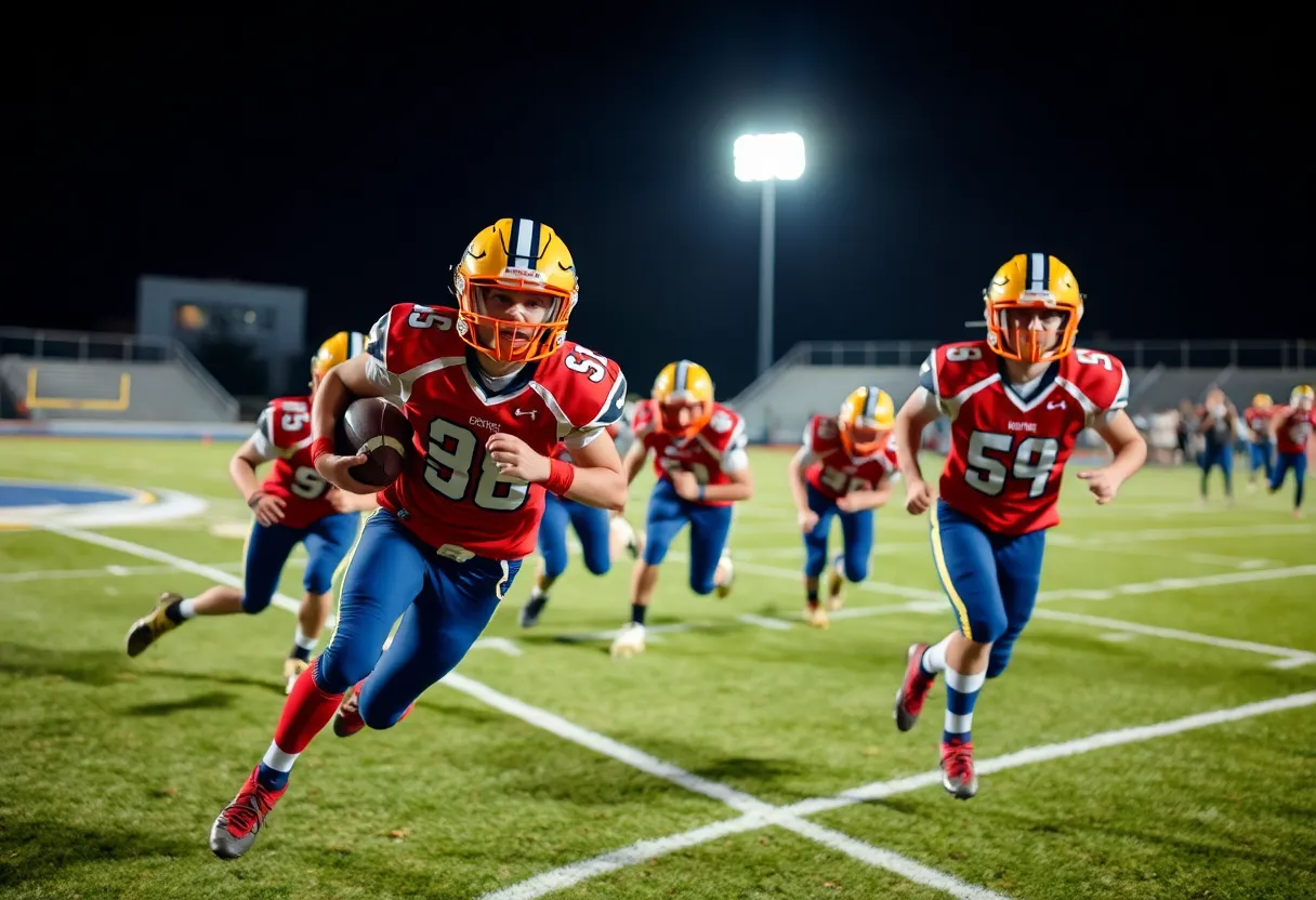 Anderson Trojans displaying their strength in a football game.