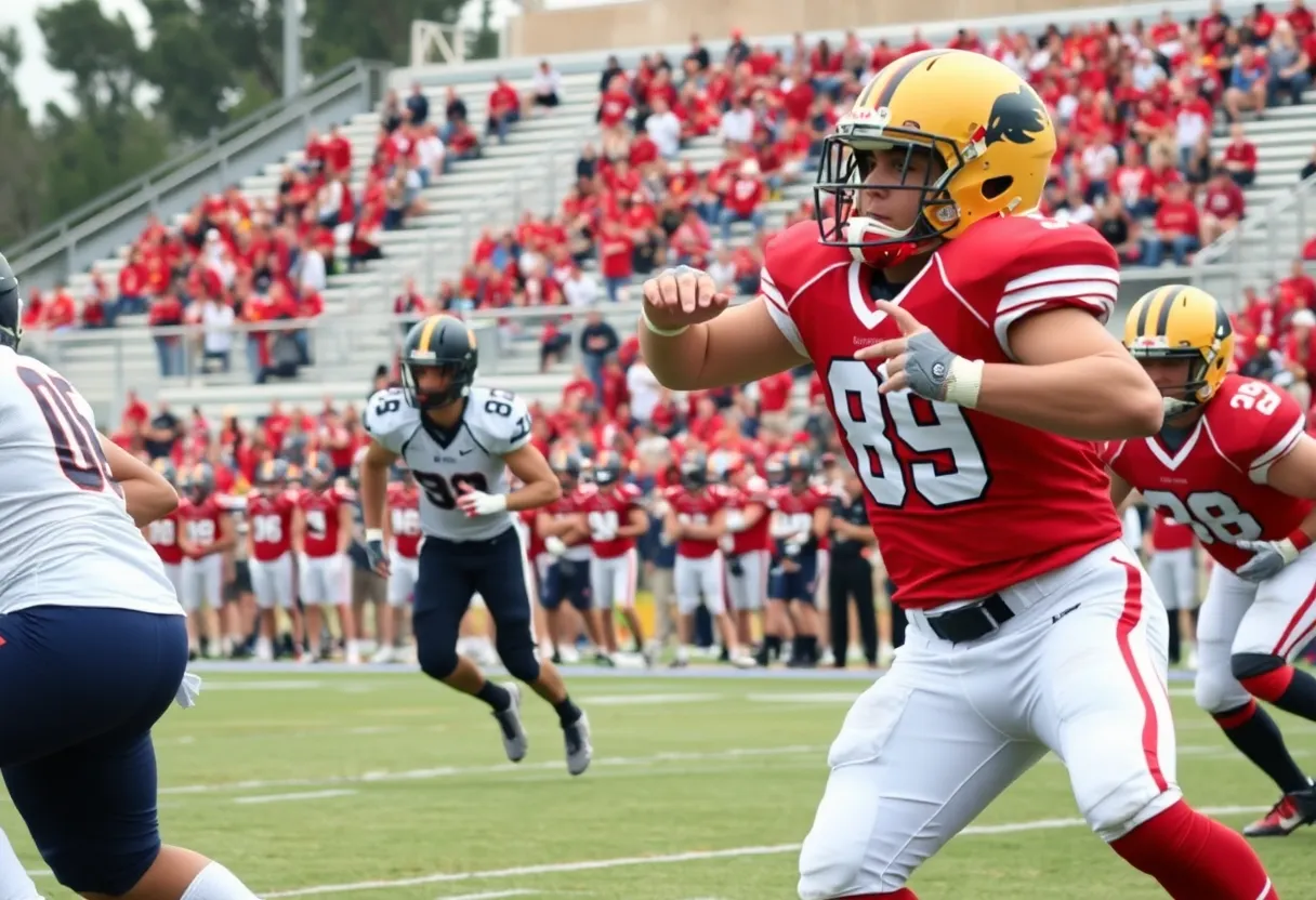 Anderson Trojans celebrating their victory in a football game