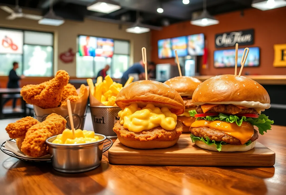 Dave's Hot Chicken restaurant in Georgetown featuring signature dishes