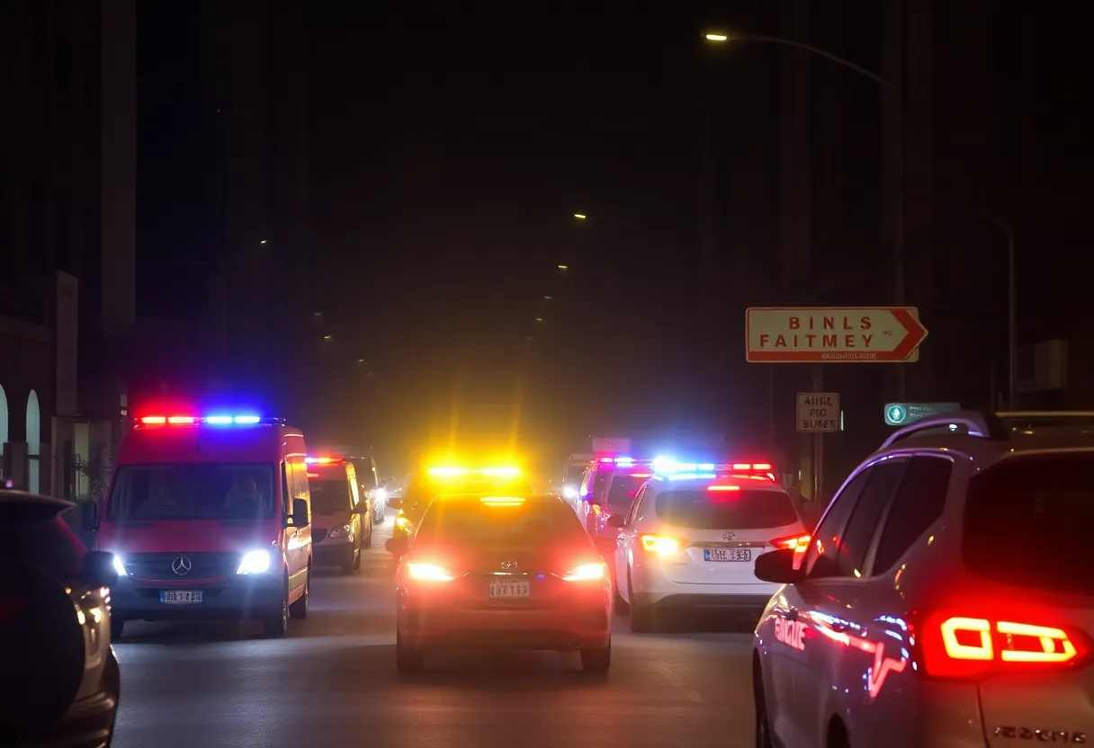 Emergency vehicles respond to a shooting incident in Georgetown