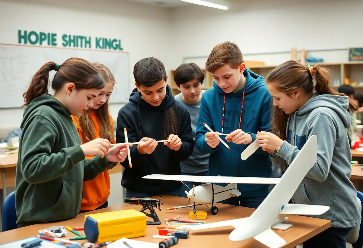 Students engaged in aviation training project at Georgetown ISD