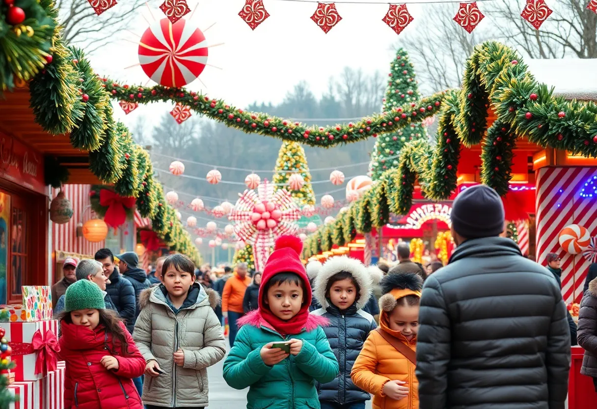 Families celebrating at the Georgetown Christmas Stroll