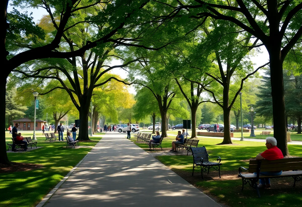 Tribute gathering in a Georgetown park