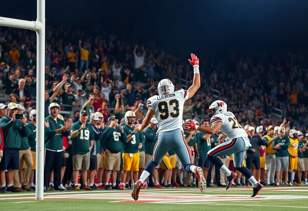 Georgetown Eagles celebrating a touchdown during a football game