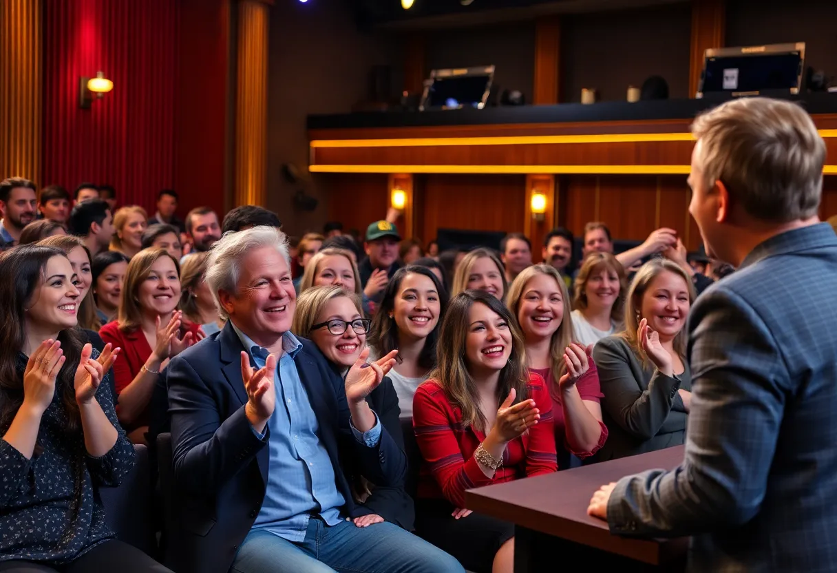 Audience clapping at Jimmy Kimmel Live show