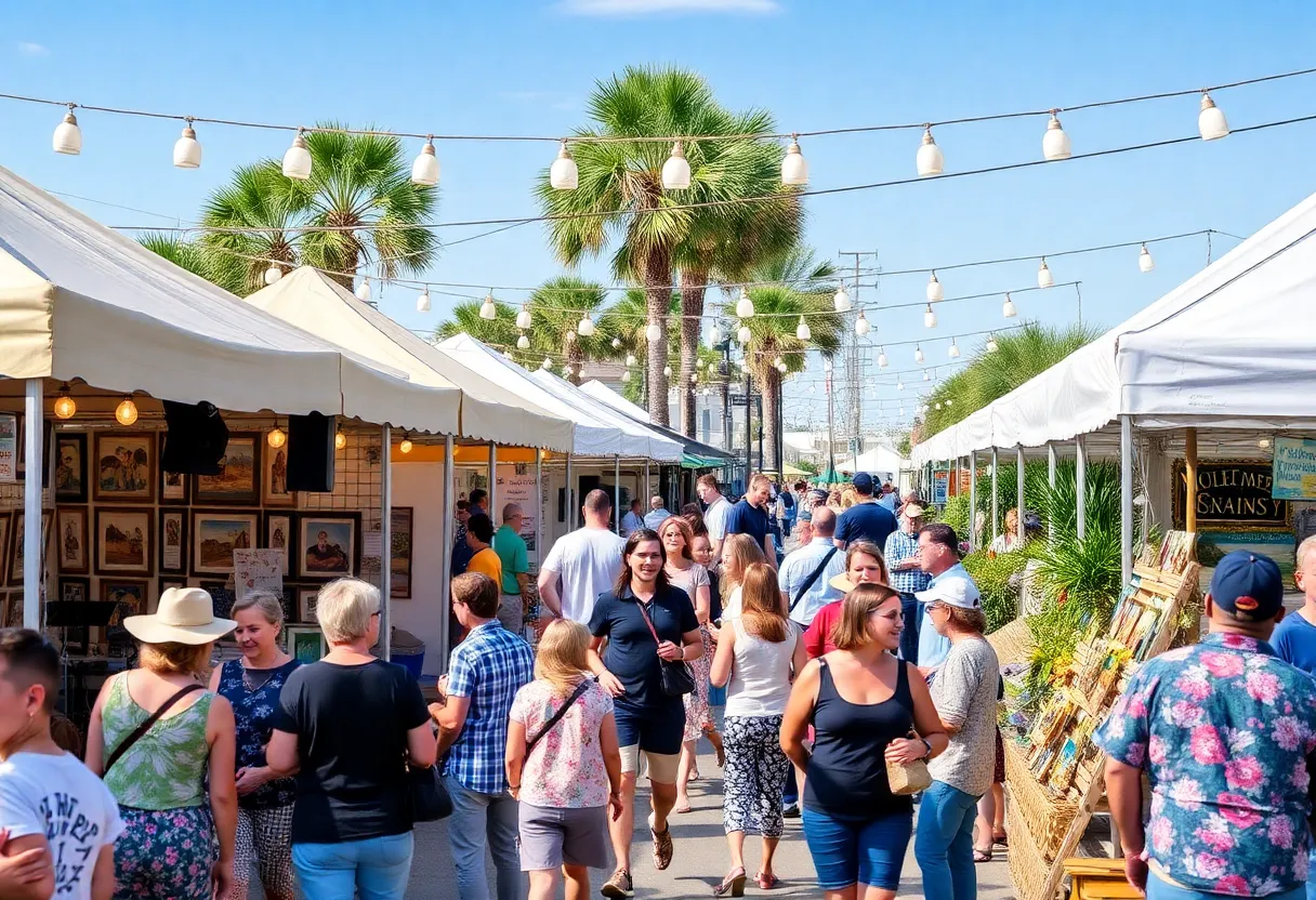 Festive scene from Murrells Inlet September events with local art and music.