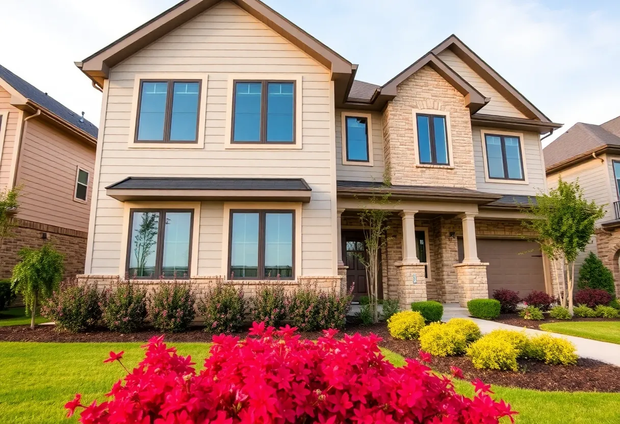 Renovated home exterior with new windows and siding in Georgetown, Texas