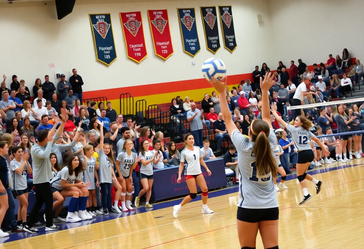 Volleyball match between Pflugerville Panthers and Georgetown Eagles