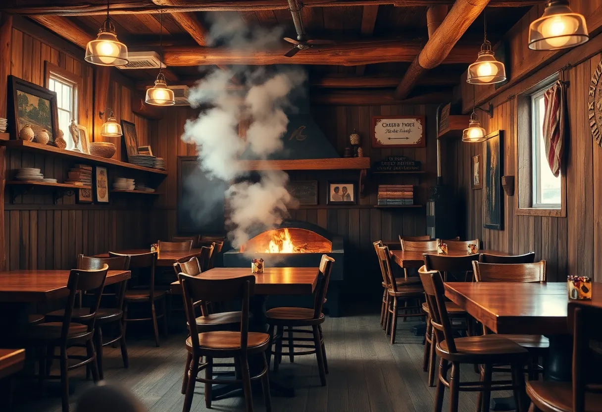 Interior view of Sam's Bar-B-Q showcasing a cozy barbecue environment.