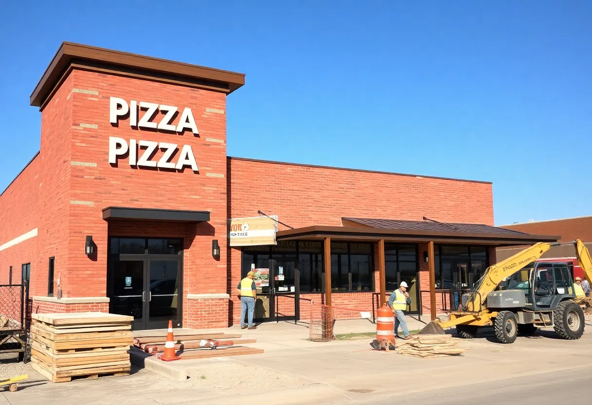 Construction site of Singas Famous Pizza in Georgetown, Texas