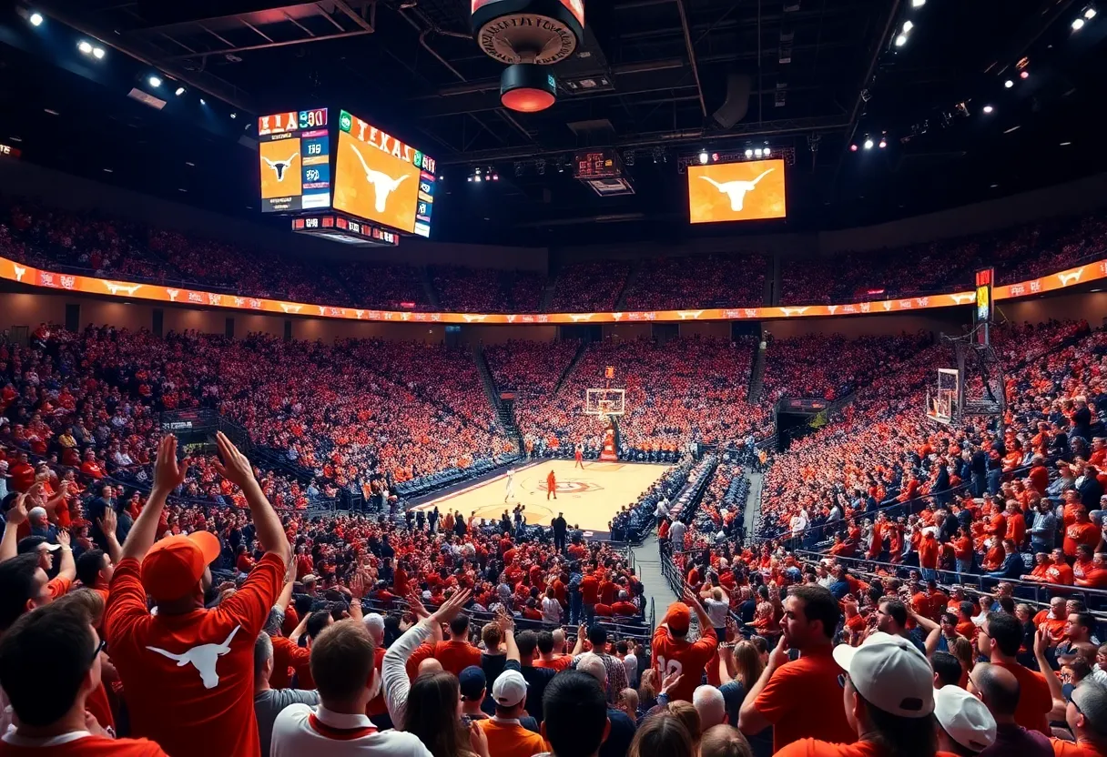 Texas Longhorns basketball team in action