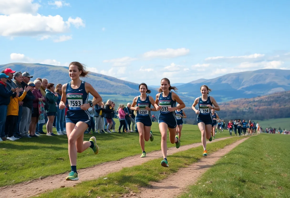 Texas women's cross country team competing at Stormy Seas Opener