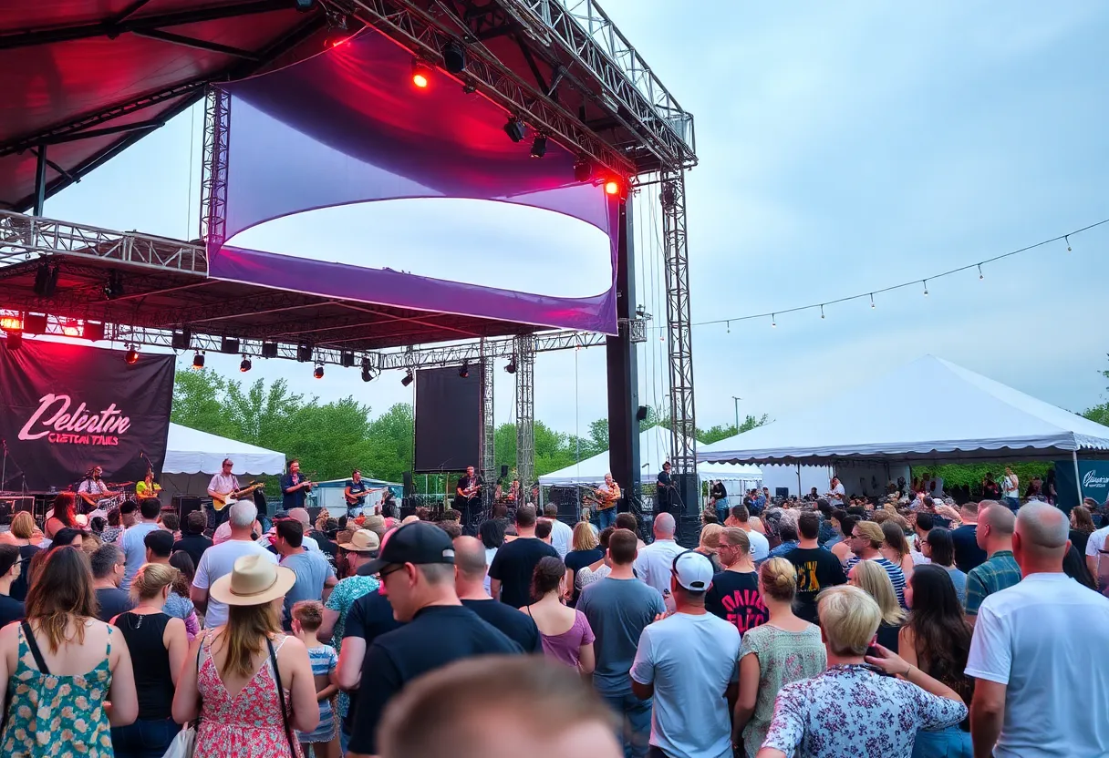 Crowd enjoying music at the Two Step Inn Festival in Georgetown, Texas.