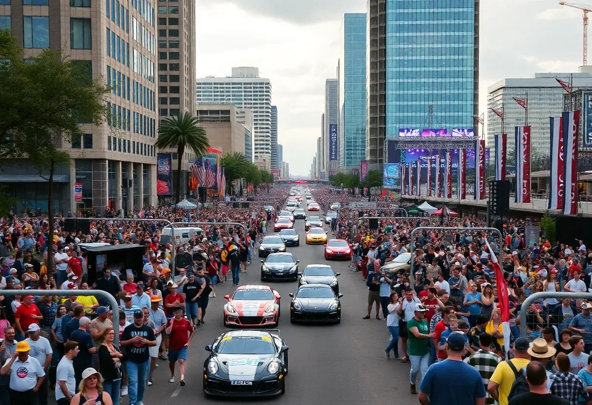 Crowds enjoying a colorful weekend during events in Austin.