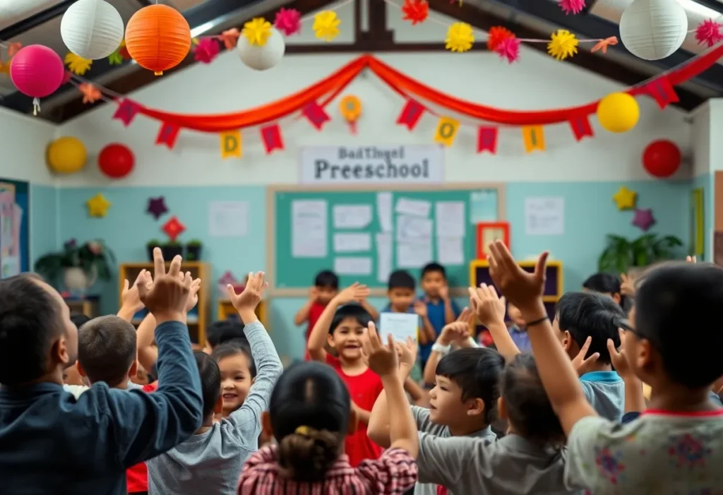 Community gathering at an award ceremony for education