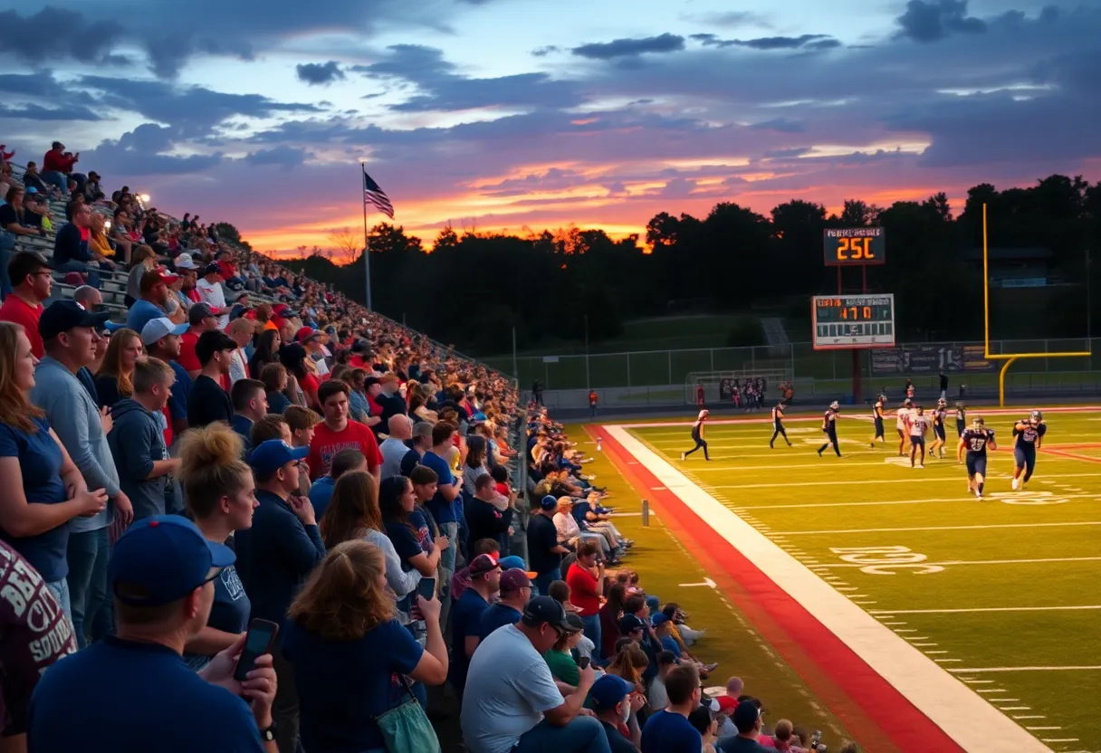 Exciting football game at Birkelbach Field in Georgetown